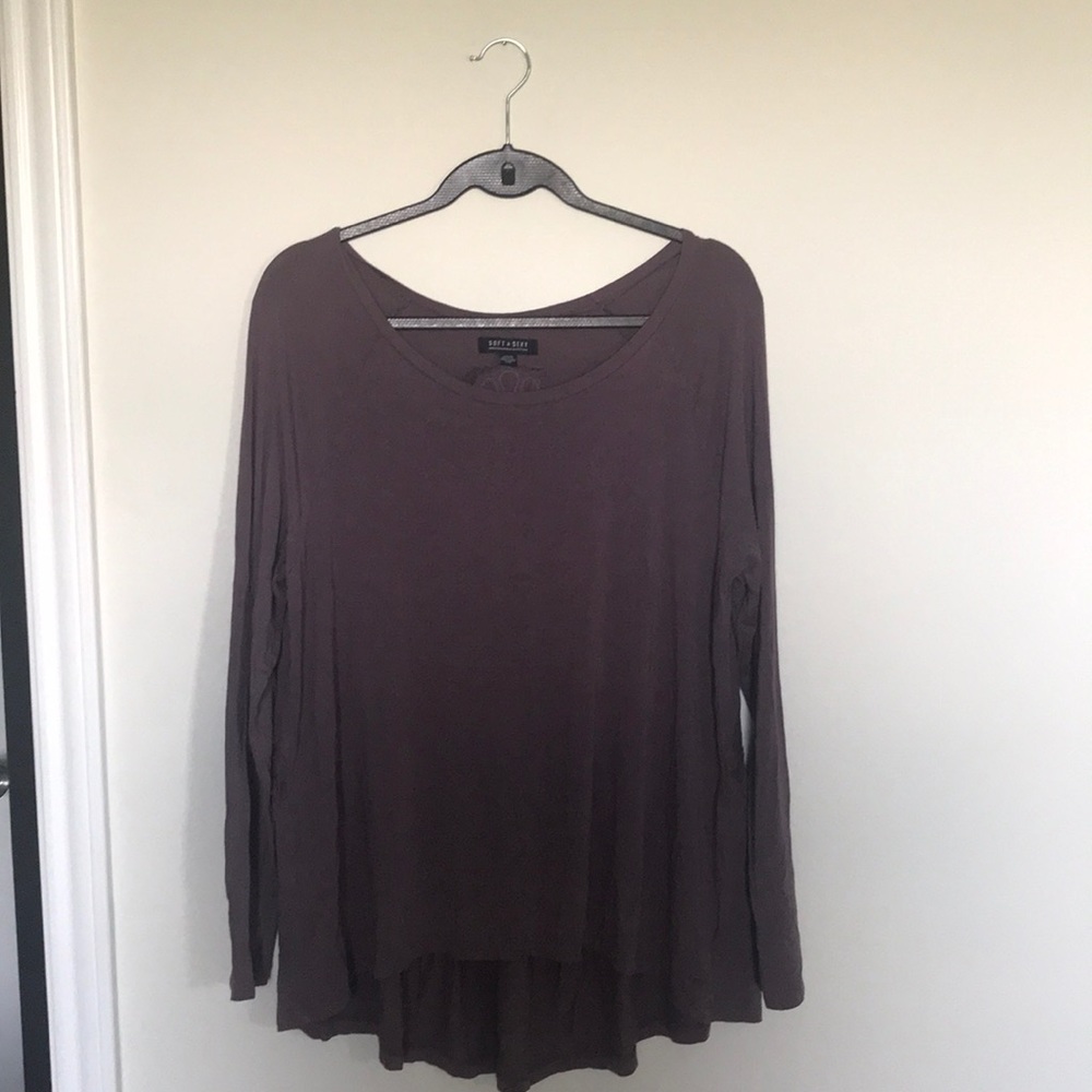 long sleeve high low babydoll top